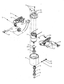 Cabinet 1 Diagram and Parts List for 1001TY1  Porter Cable Router